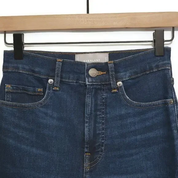 Everlane The Authentic Stretch High Rise Ankle Skinny Blue Denim Jean Size 24 - Picture 6 of 15